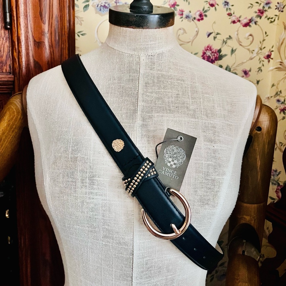 Vince Camino black/gold leather belt